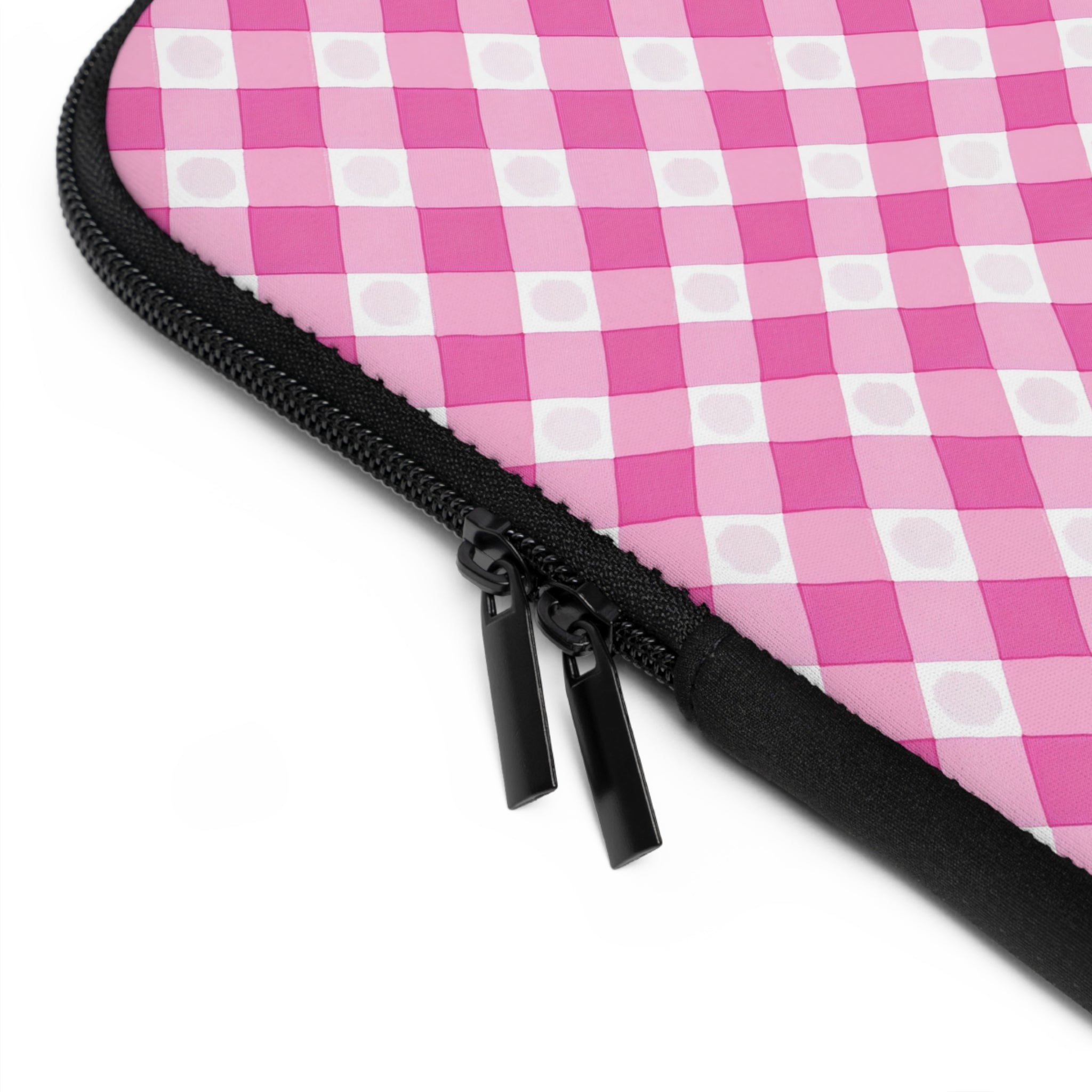 Pink Gingham  - Laptop Sleeve — Cute Plaid Protective Case