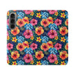 Tropical Hibiscus Flip Phone Case — Floral Wallet Flip Case with Card Slots
