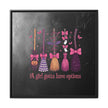 Halloween Broom Canvas Print — “A Girl Gotta Have Options” Framed Wall Art