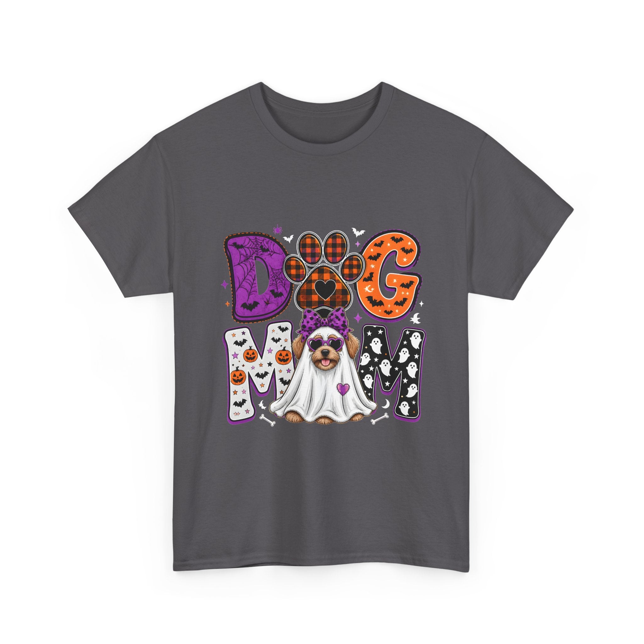 Dog Mom Halloween T‑Shirt — Ghost Pup & Spooky Pattern Tee