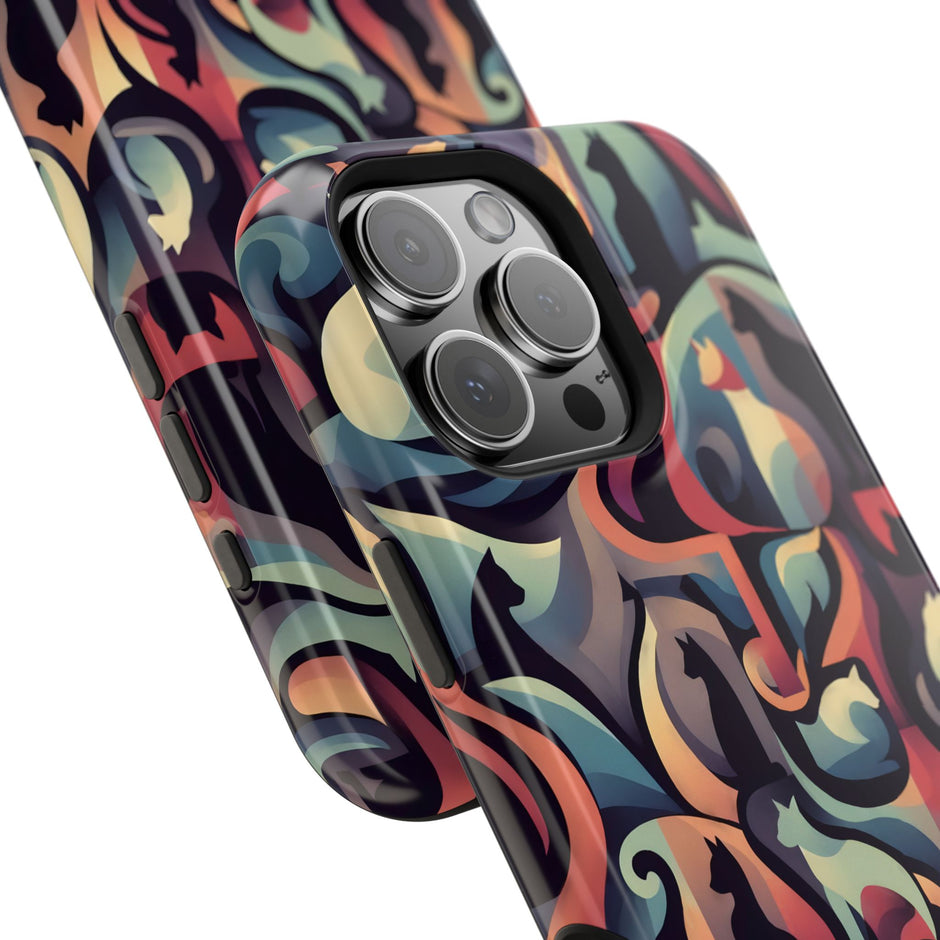 Camo Cats - Extreme Impact MagSafe Phone Case — Abstract Cat Pattern