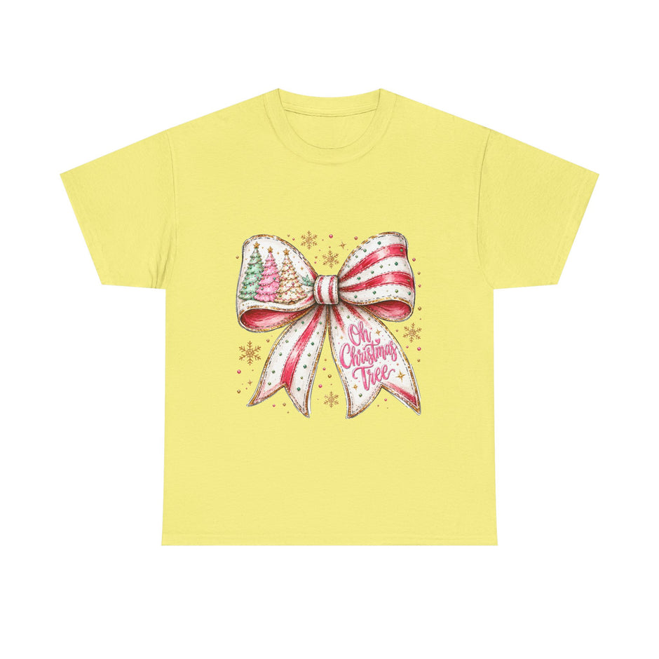 Christmas Bow T-Shirt — 'Oh Christmas Tree' Festive Holiday Tee