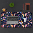 Dark Flutterby Desk Mat — Dark Watercolor Garden Mouse Pad