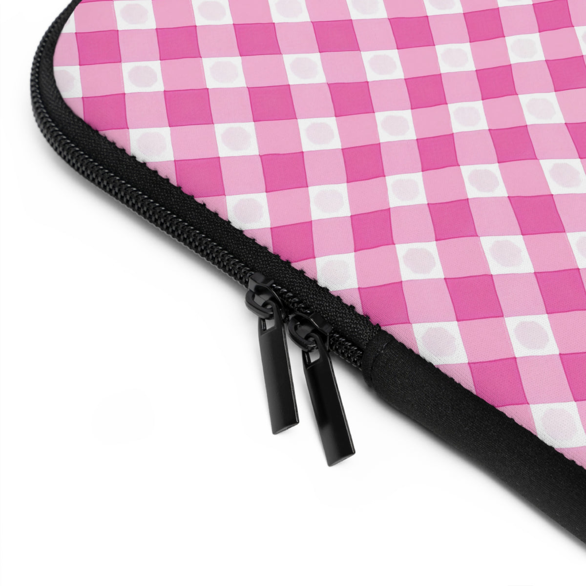 Pink Gingham Laptop Sleeve - Stylish Protection for Your Device