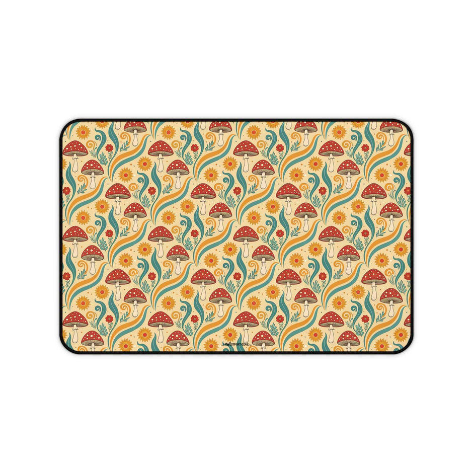 Fancy Fungus Desk Mat — Retro Floral Gamer/WFH Mousepad