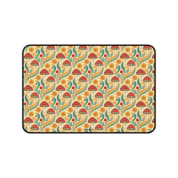 Fancy Fungus Desk Mat — Retro Floral Gamer/WFH Mousepad