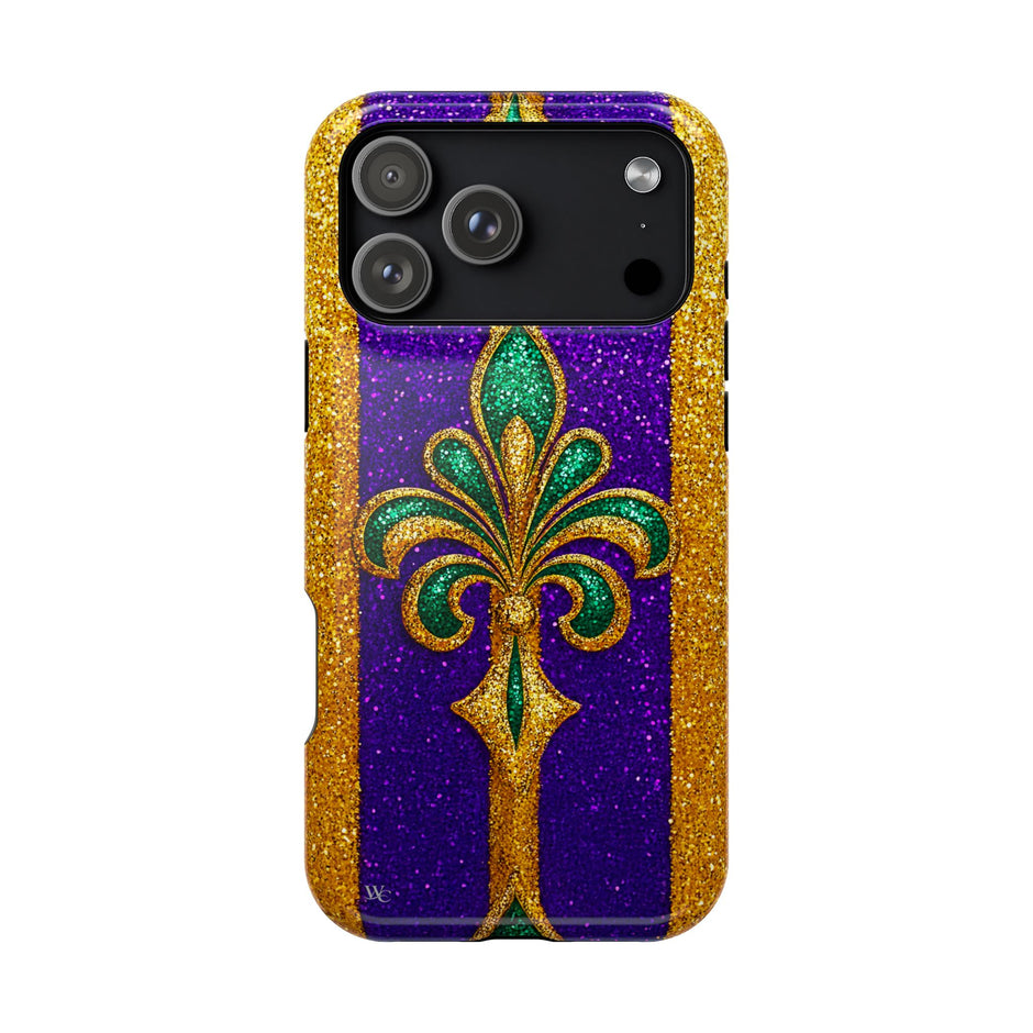 Mardi Gras Glitter Fleur - Extreme Impact MagSafe Phone Case
