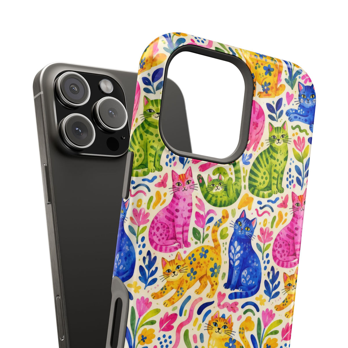 Pop Cats - Extreme Impact MagSafe Phone Case — Colorful Watercolor Cats