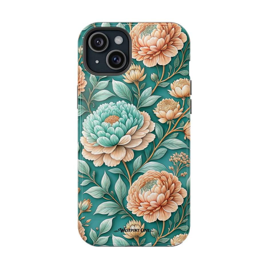 Teal Peony - Extreme MagSafe Phone Case