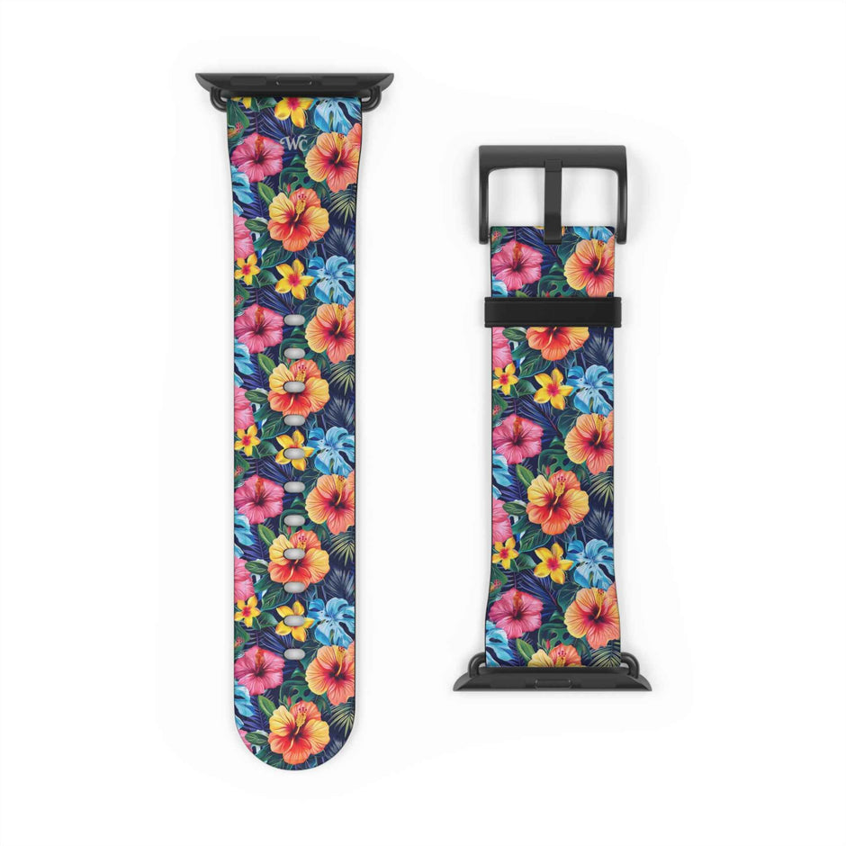 Floral Hibiscus - Apple Watch Band -Colorful Tropical Watch Strap