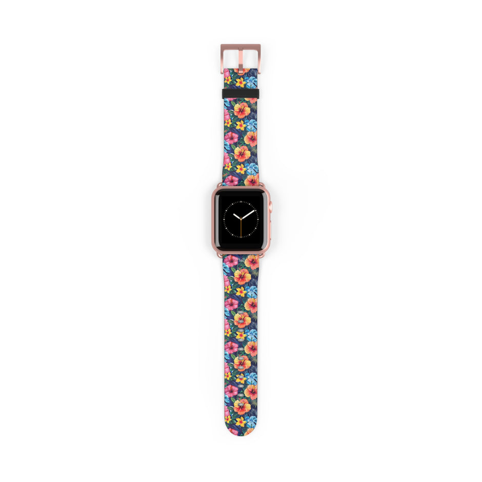 Floral Hibiscus - Apple Watch Band -Colorful Tropical Watch Strap