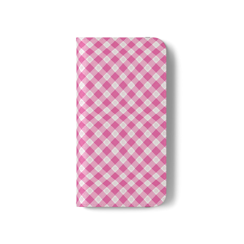 Pink Gingham - Flip Case – Wallet Flip Case with Card Slots
