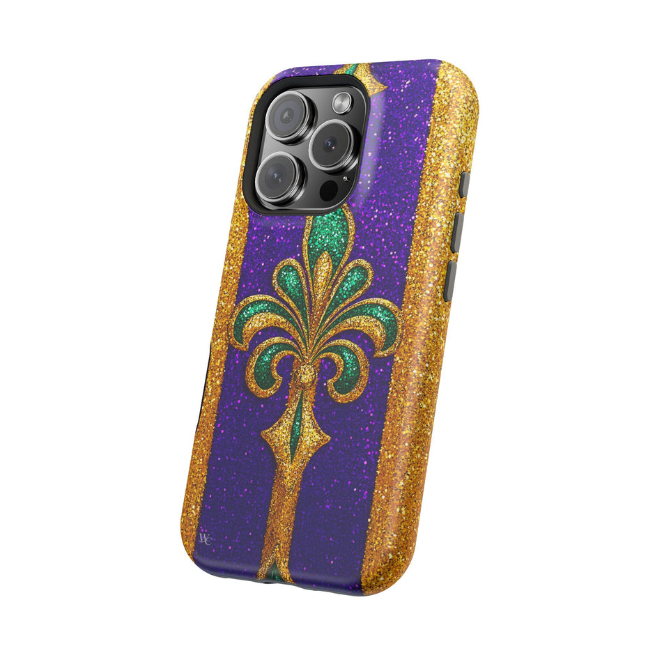 Mardi Gras Glitter Fleur - Extreme Impact MagSafe Phone Case