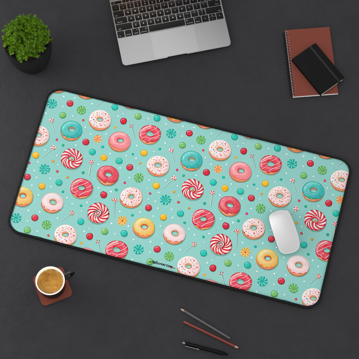 Donut Disturb Desk Mat — Cute Pastel Gaming/Workspace Mouse Pad