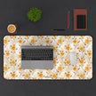Golden Rose Desk Mat — Floral Office Mouse Pad for Home & Work