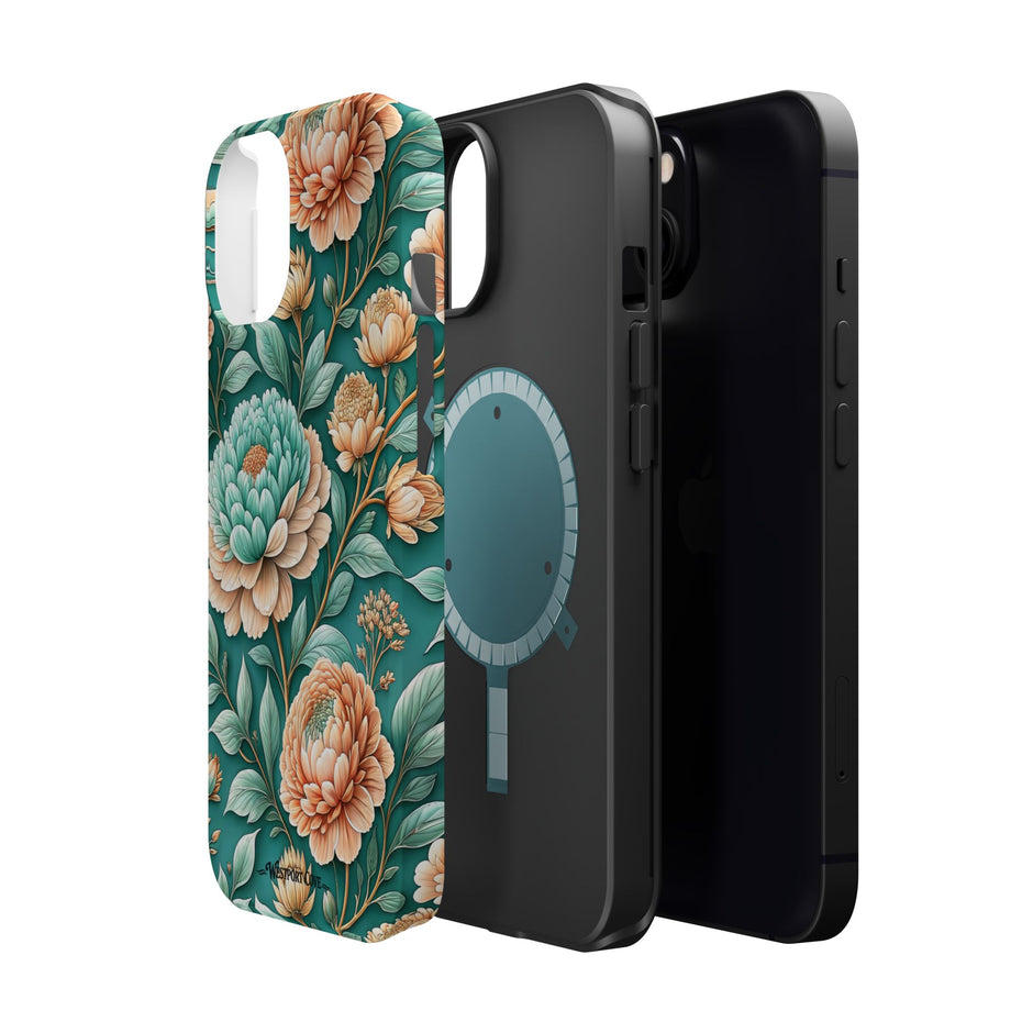 Teal Peony - Extreme MagSafe Phone Case