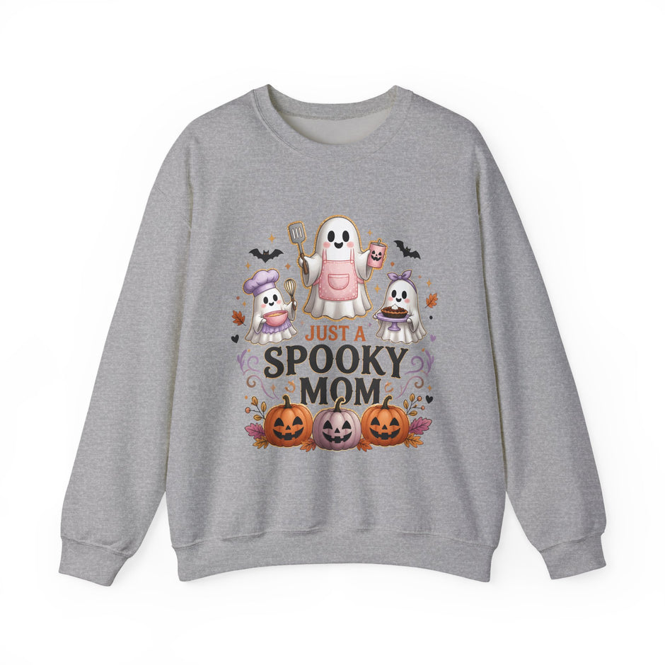 Spooky Mom Crewneck Sweatshirt – Cute Halloween Ghosts & Pumpkins