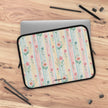 Floral Stripe Laptop Sleeve — Pastel Vintage Flower Case