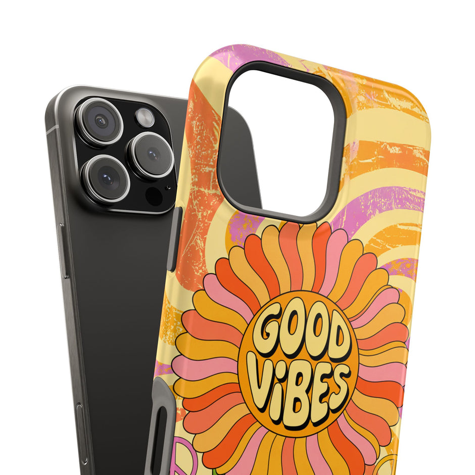 Good Vibes Retro Flower Extreme Impact MagSafe Phone Case