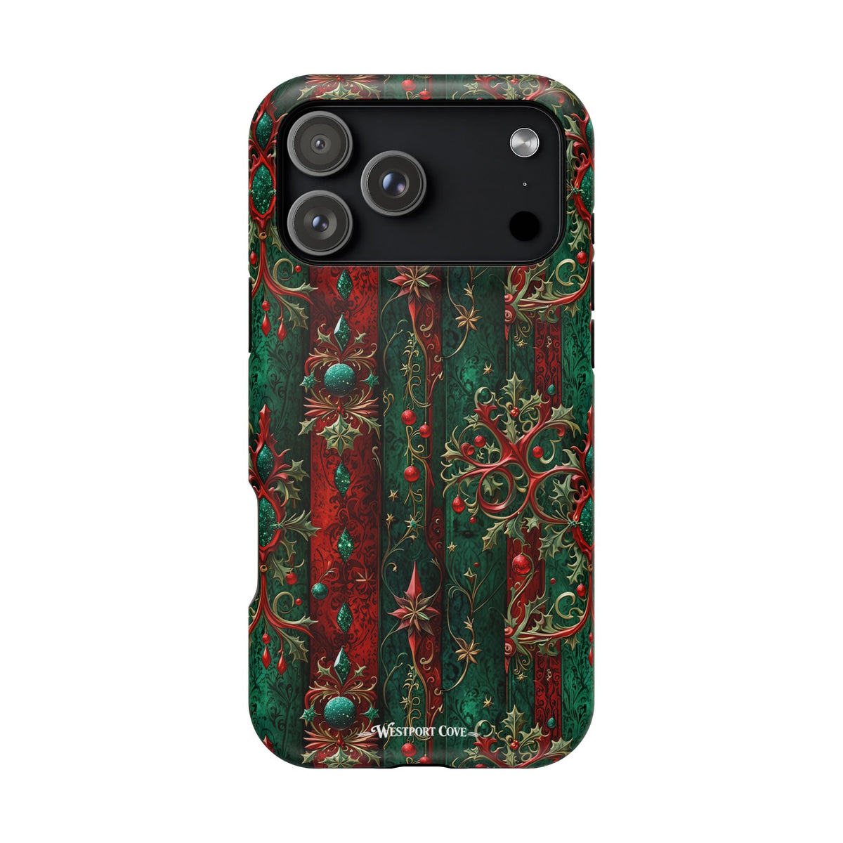 Vintage Gothic Christmas Filigree Pattern Extreme Impact MagSafe Phone Case