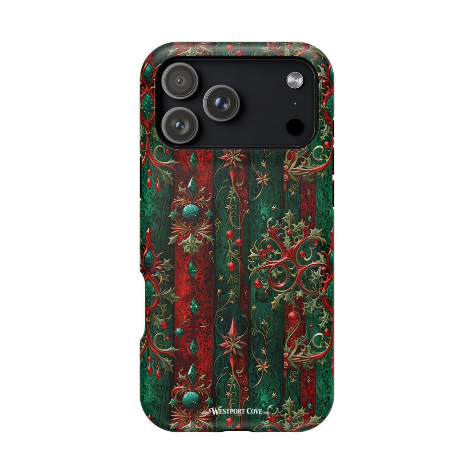 Vintage Gothic Christmas Filigree Pattern Extreme Impact MagSafe Phone Case