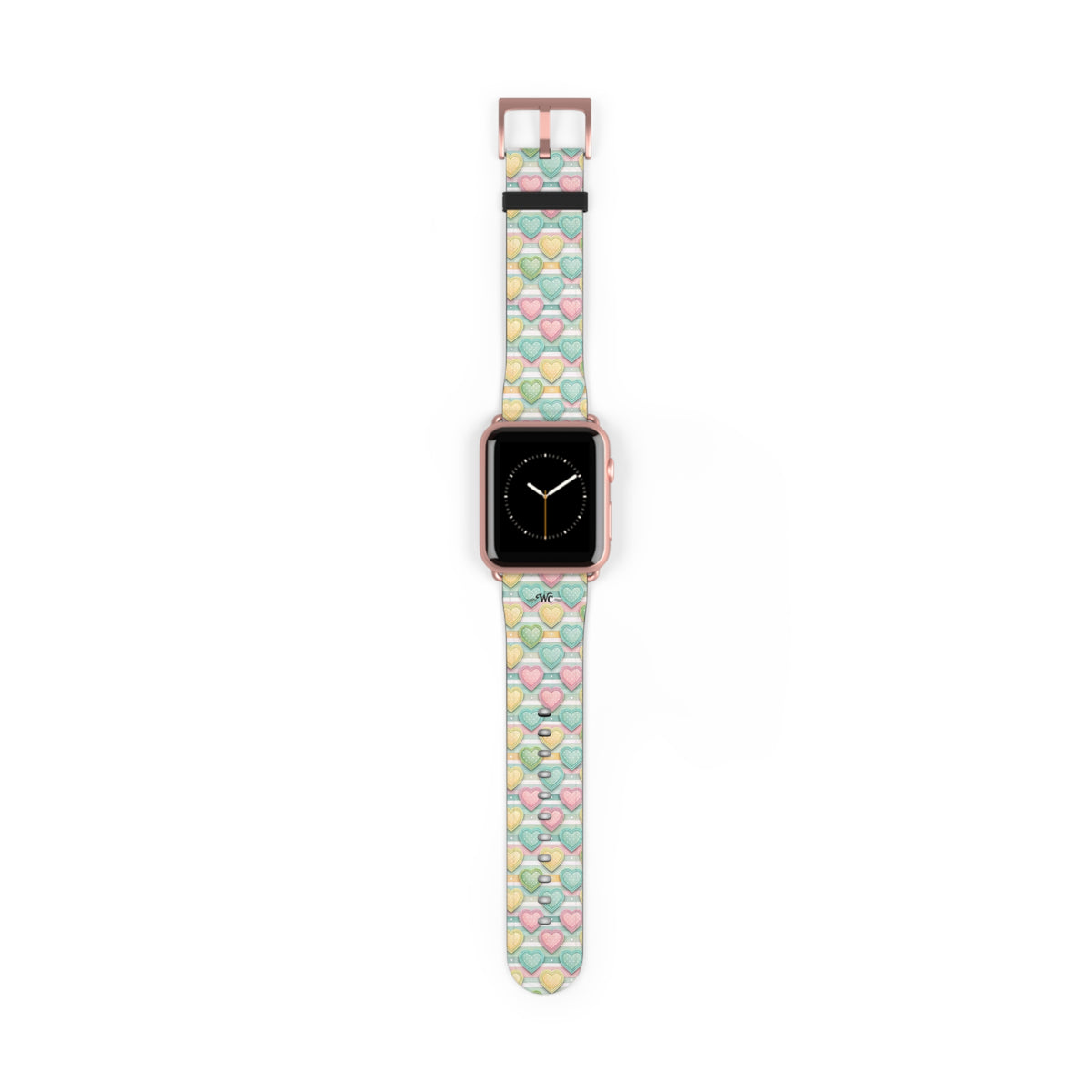 Be Mine; or Not - Pastel Heart Pattern Apple Watch Band — Cute Candy Hearts Watch Strap
