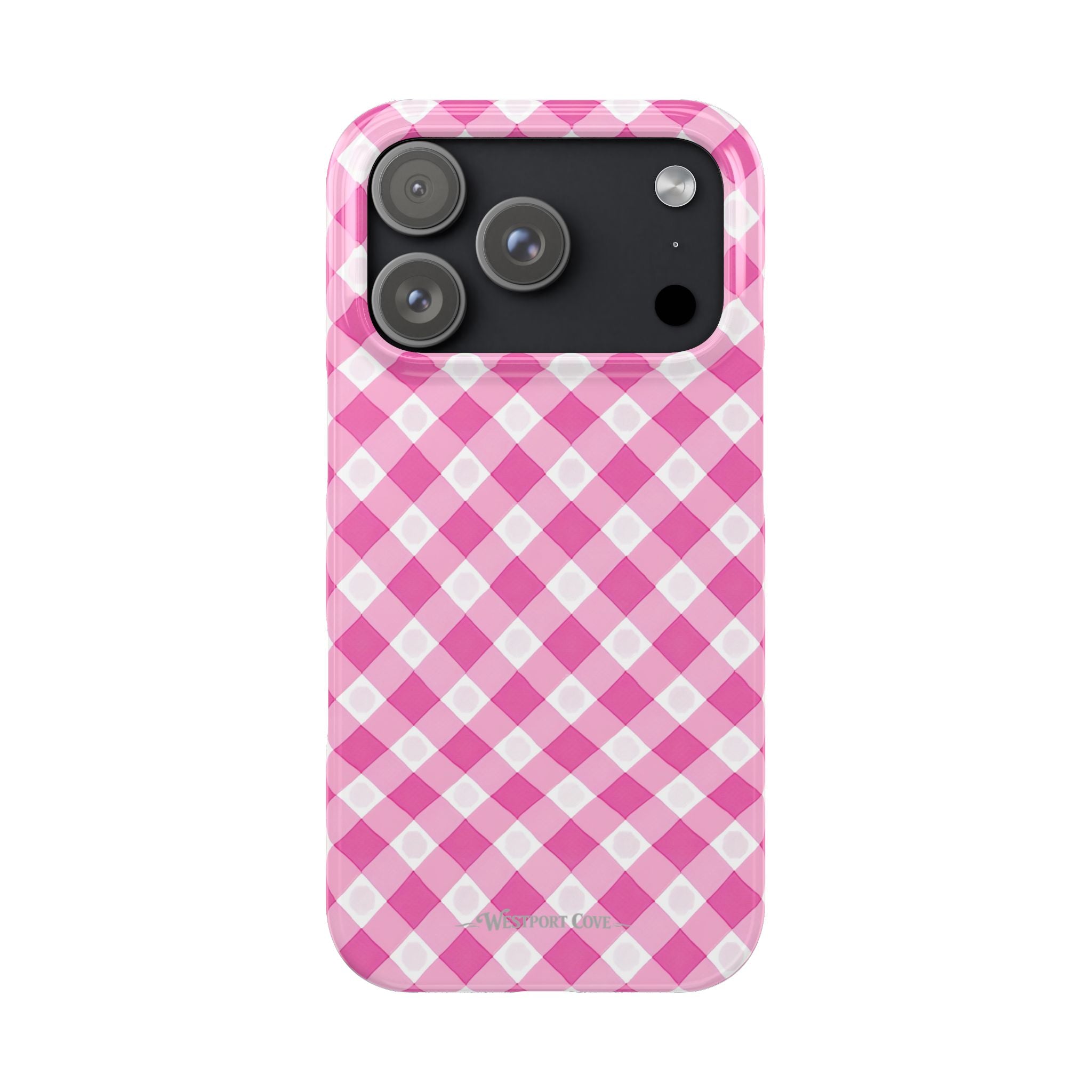 Pink Gingham - Essential Phone Case - Lightweight Protective Cover