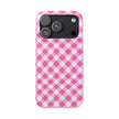 Pink Gingham - Essential Phone Case - Lightweight Protective Cover