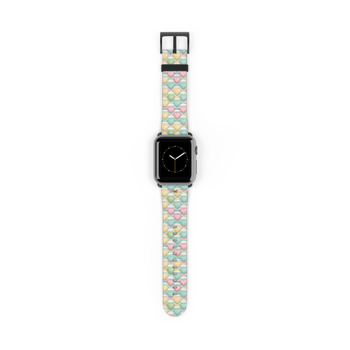 Be Mine; or Not - Pastel Heart Pattern Apple Watch Band — Cute Candy Hearts Watch Strap