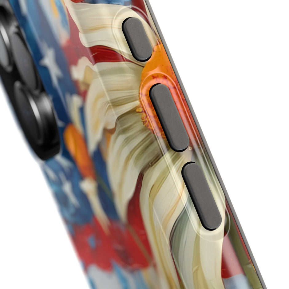 Patriotic Daisy - American Flag  - Extreme Impact MagSafe Phone Case