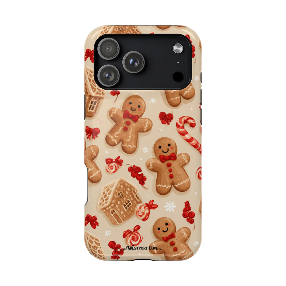 Gingerbread Men and Candy Canes  Extreme Impact MagSafe Phone Case | Christmas Cookie Design