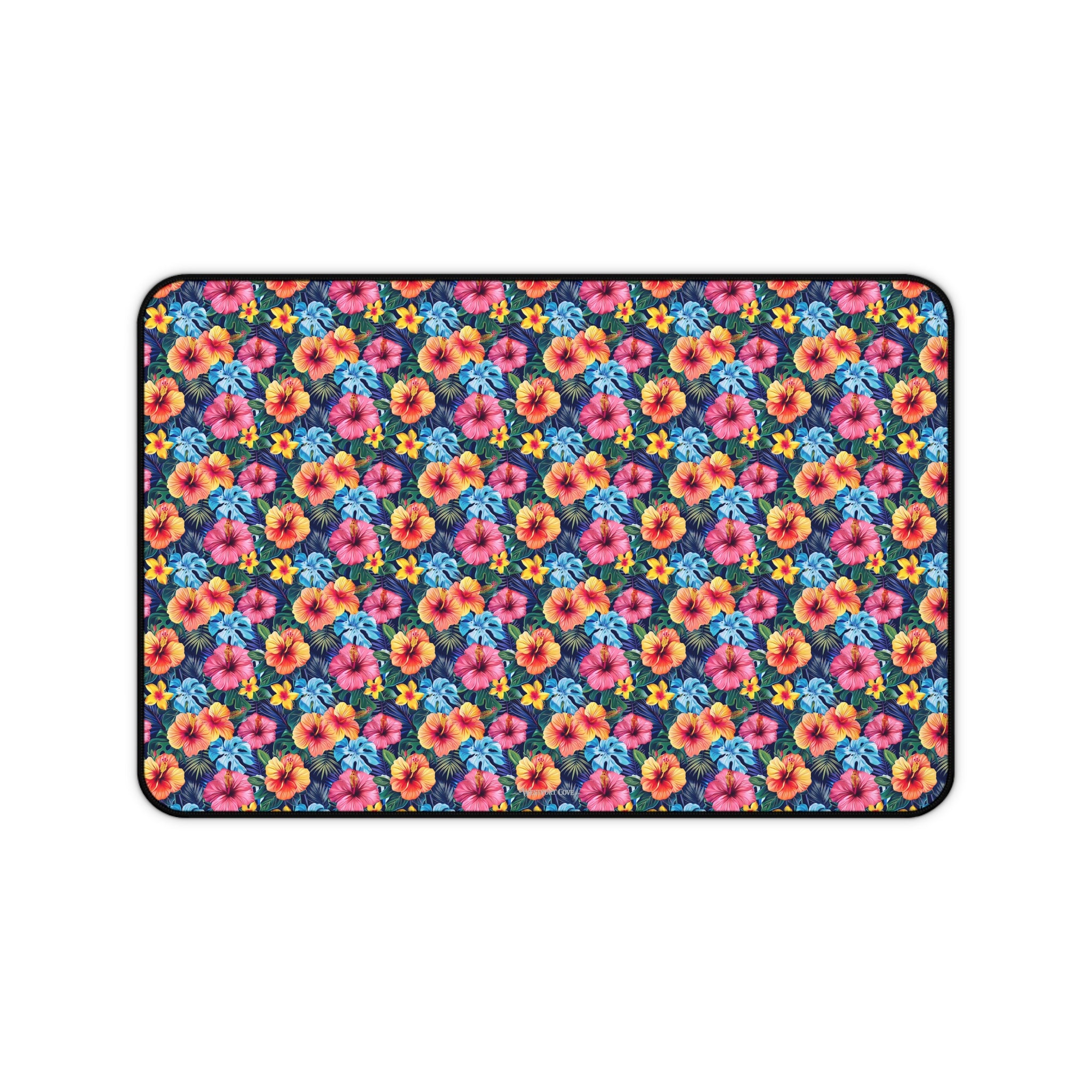 Floral Hibiscus Desk Mat — Vibrant Tropical Mousepad for Home Office