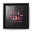 Halloween Broom Canvas Print — “A Girl Gotta Have Options” Framed Wall Art