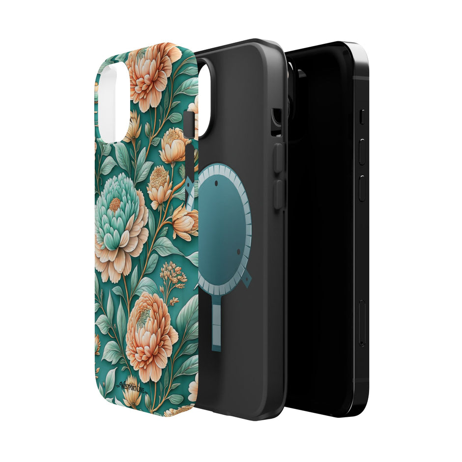 Teal Peony - Extreme MagSafe Phone Case