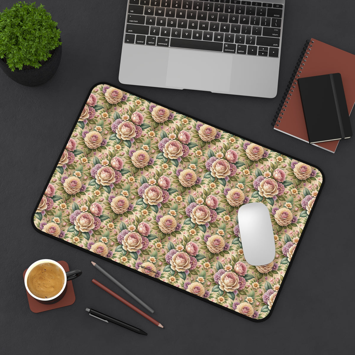 Best Buds Desk Mat — Floral Mousepad for Office & Home
