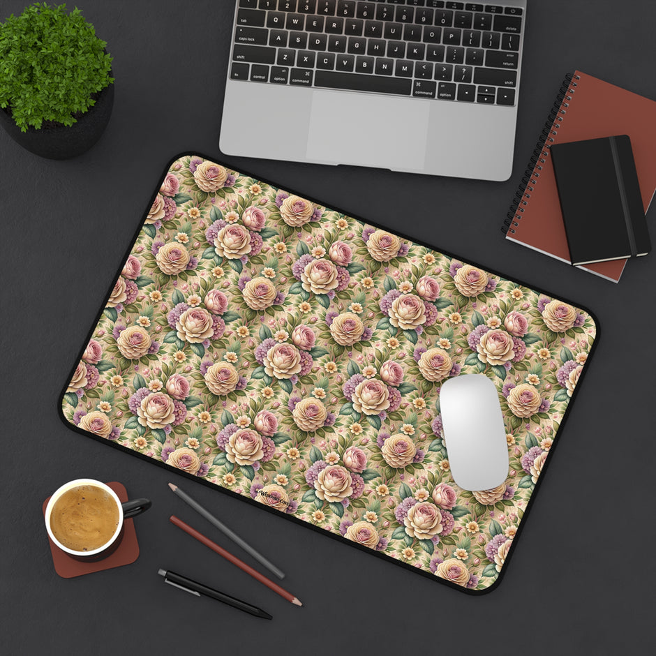 Best Buds Desk Mat — Floral Mousepad for Office & Home