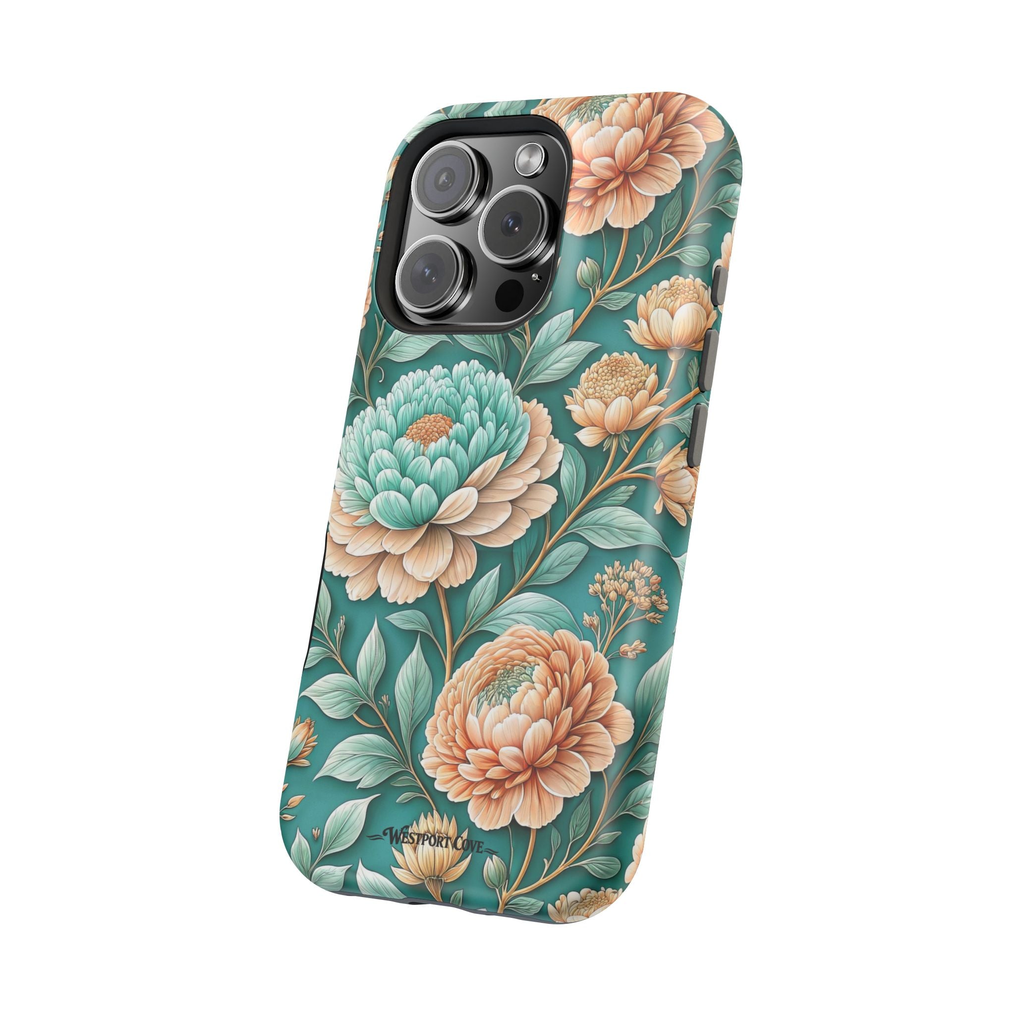 Teal Peony - Extreme MagSafe Phone Case