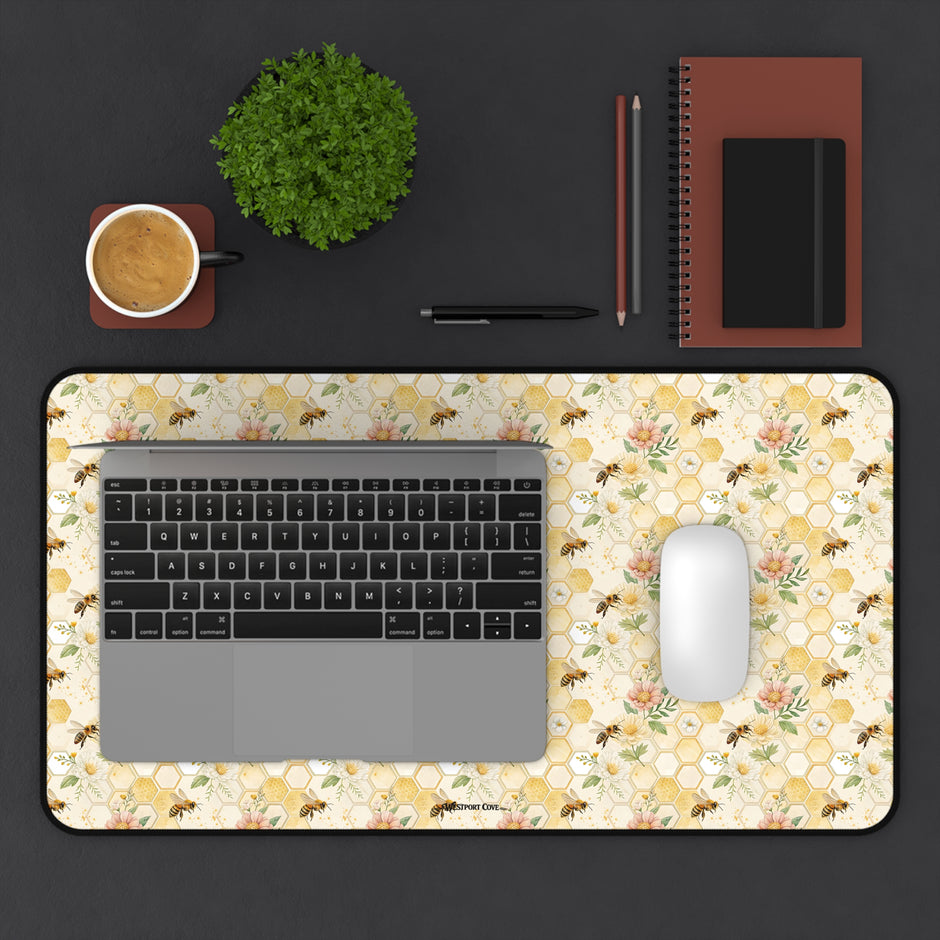 Honeycomb Heaven - Launch Pad Desk Mat - Bee Gaming & Office Mouse Pad