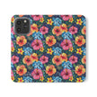 Tropical Hibiscus Flip Phone Case — Floral Wallet Flip Case with Card Slots