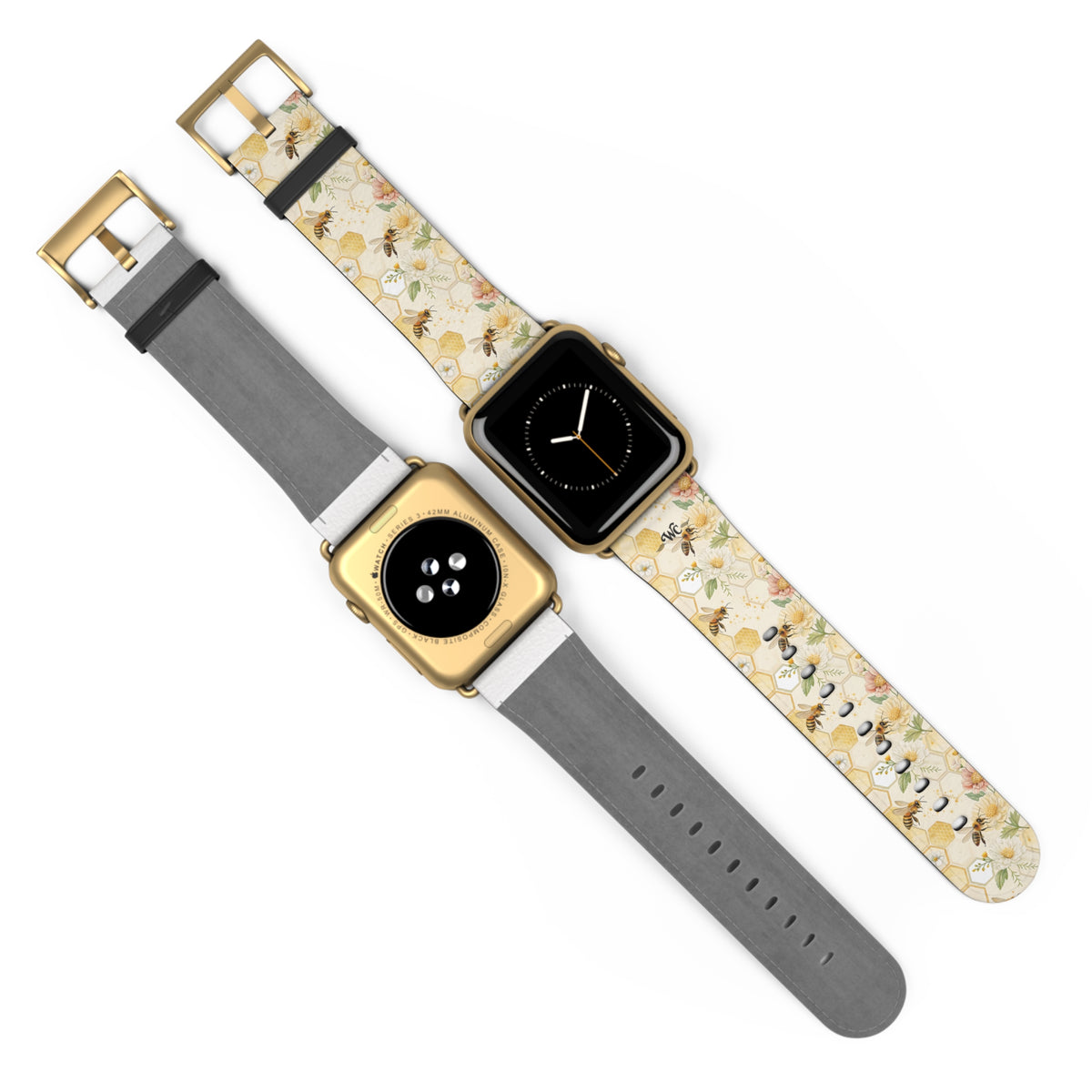 Honeycomb Heaven - Honeybee Apple Watch Band— Bee & Honeycomb Pattern Apple Watch Strap