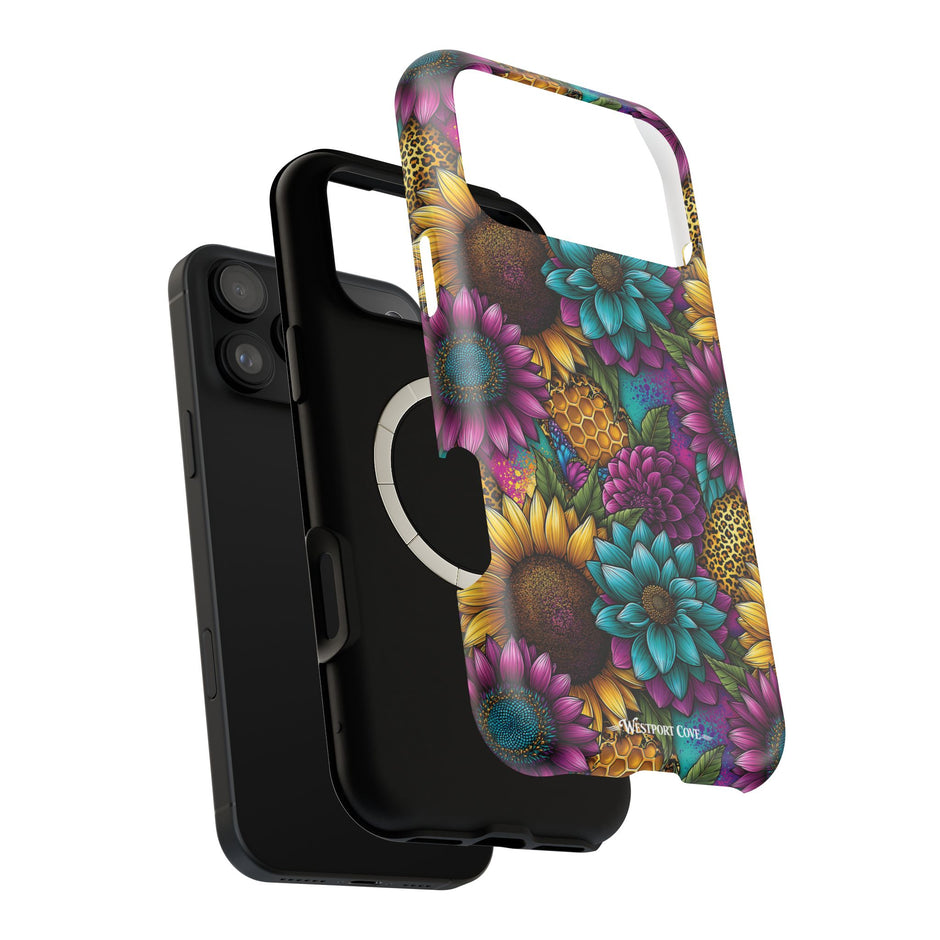 Colorful Floral Pattern - Extreme Impact MagSafe Phone Case