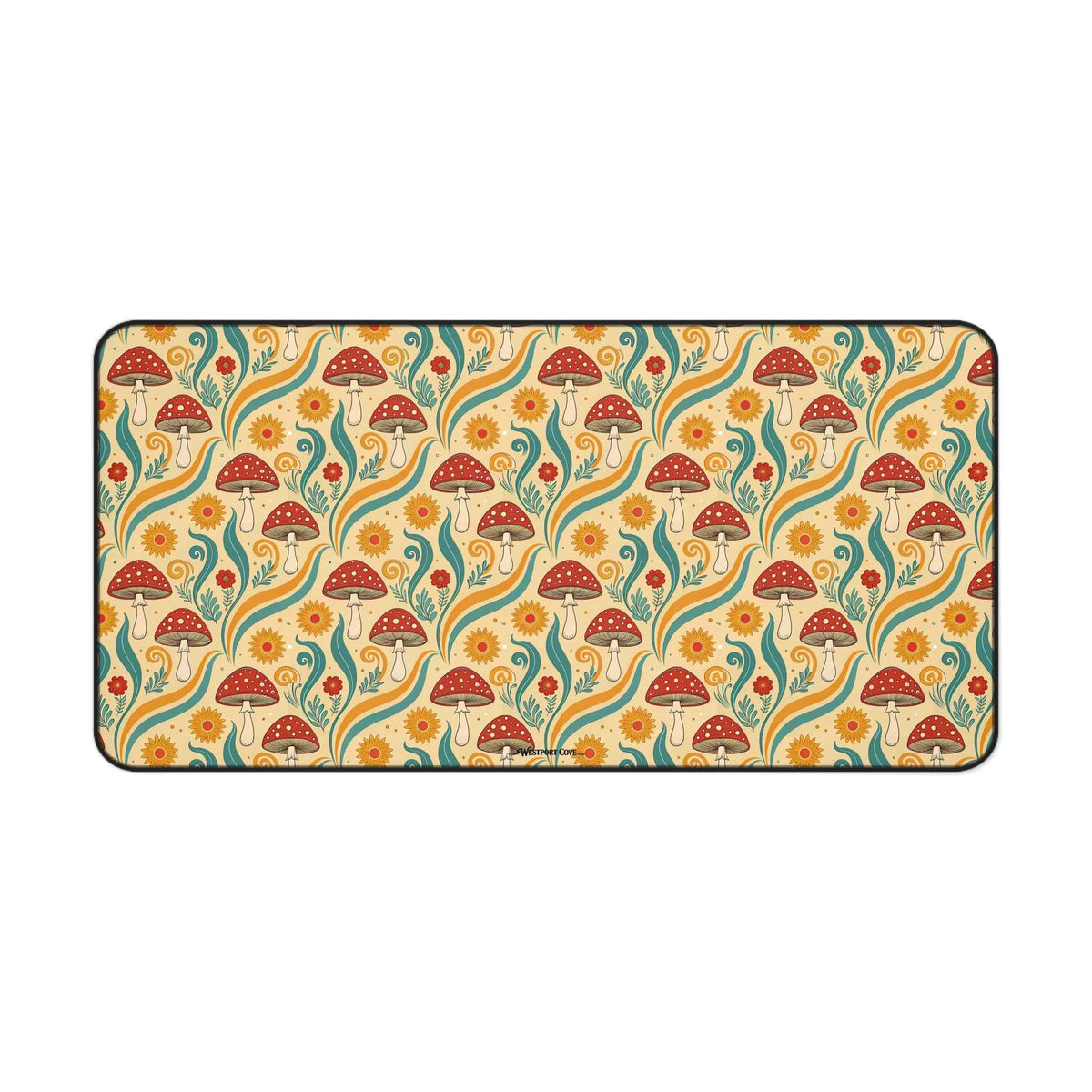 Fancy Fungus Desk Mat — Retro Floral Gamer/WFH Mousepad
