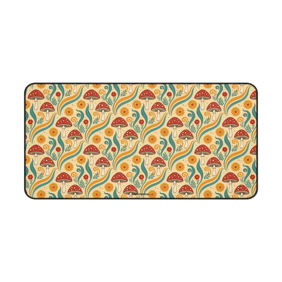 Fancy Fungus Desk Mat — Retro Floral Gamer/WFH Mousepad