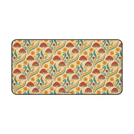Fancy Fungus Desk Mat — Retro Floral Gamer/WFH Mousepad