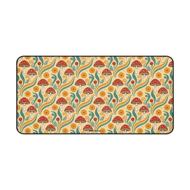 Fancy Fungus Desk Mat — Retro Floral Gamer/WFH Mousepad