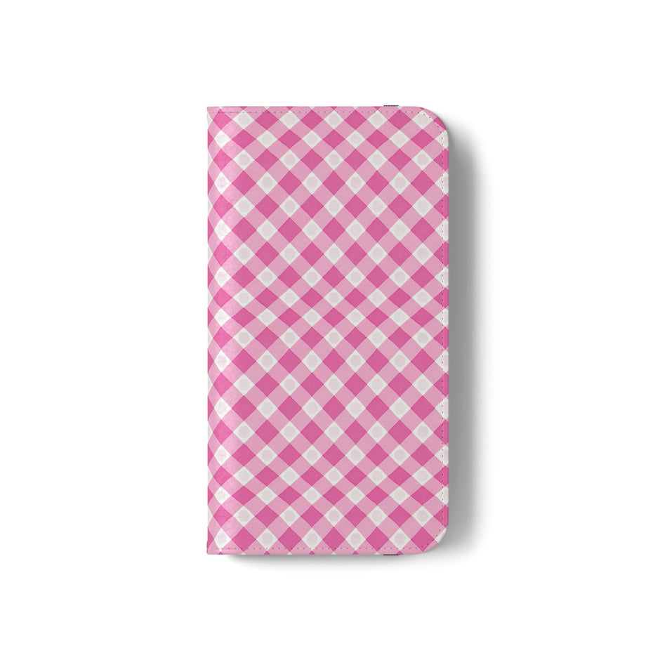 Pink Gingham - Flip Case – Wallet Flip Case with Card Slots