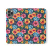 Tropical Hibiscus Flip Phone Case — Floral Wallet Flip Case with Card Slots
