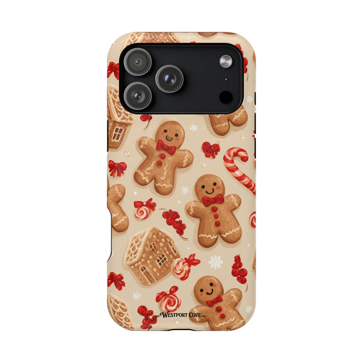 Gingerbread Men and Candy Canes  Extreme Impact MagSafe Phone Case | Christmas Cookie Design