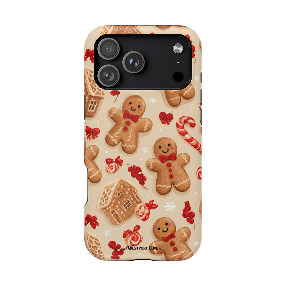 Gingerbread Men and Candy Canes  Extreme Impact MagSafe Phone Case | Christmas Cookie Design