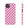 Pink Gingham - Essential Phone Case - Lightweight Protective Cover